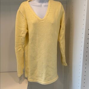 L.L. Bean Yellow V-Neck Sweater